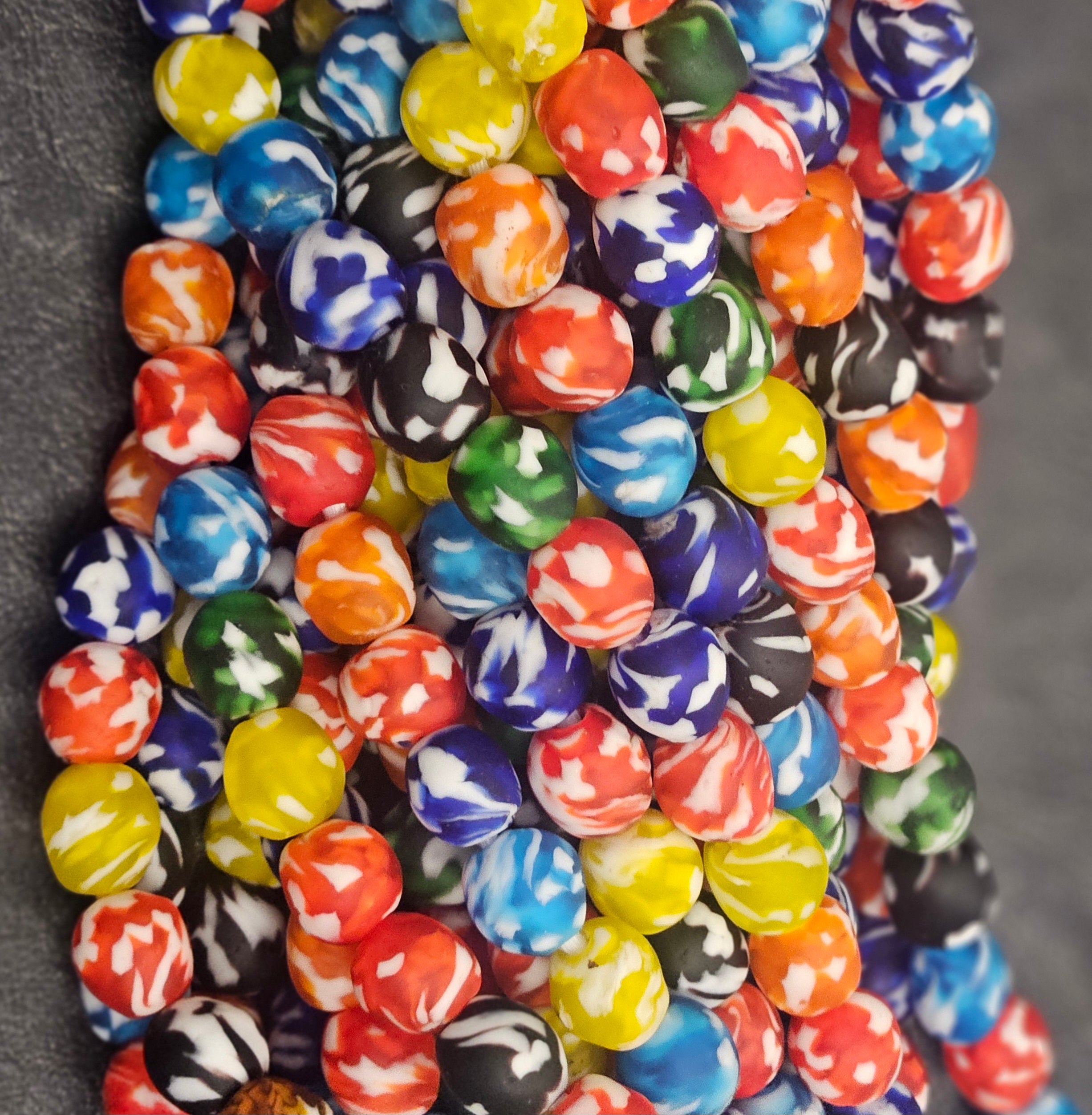 Fused African Recycled Glass Beads – Round #3515