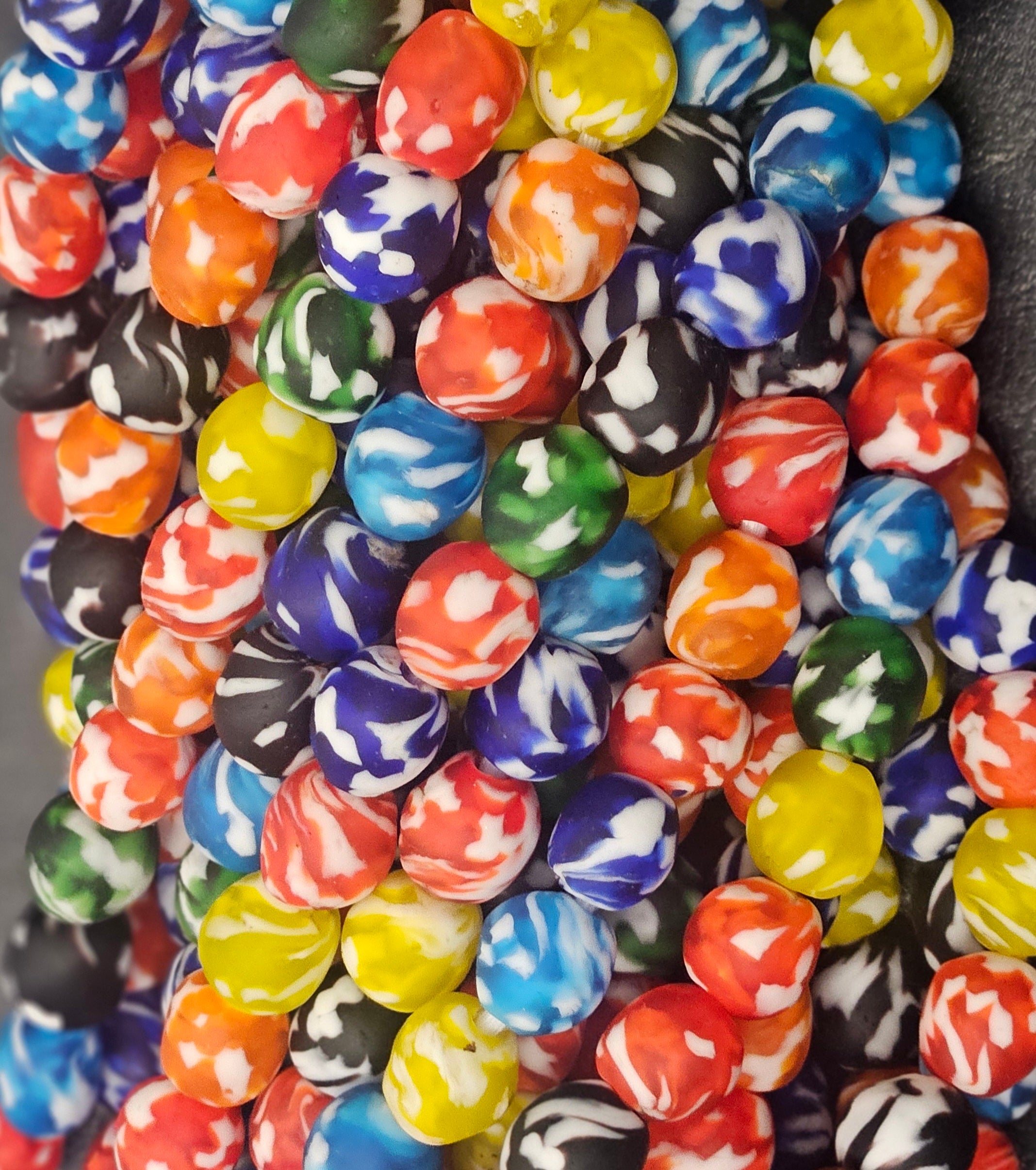 Fused African Recycled Glass Beads – Round #3515