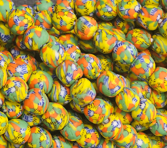 Fused African Recycled Glass Beads – Round #3510