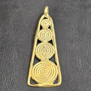 African Brass Pendant from Ghana - #5503