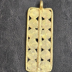 African Brass Pendant from Ghana - #5504