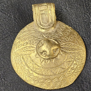 African Brass Pendant from Ghana - #5508