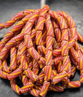 Painted African Recycled Glass Beads - Tube Beads #1506