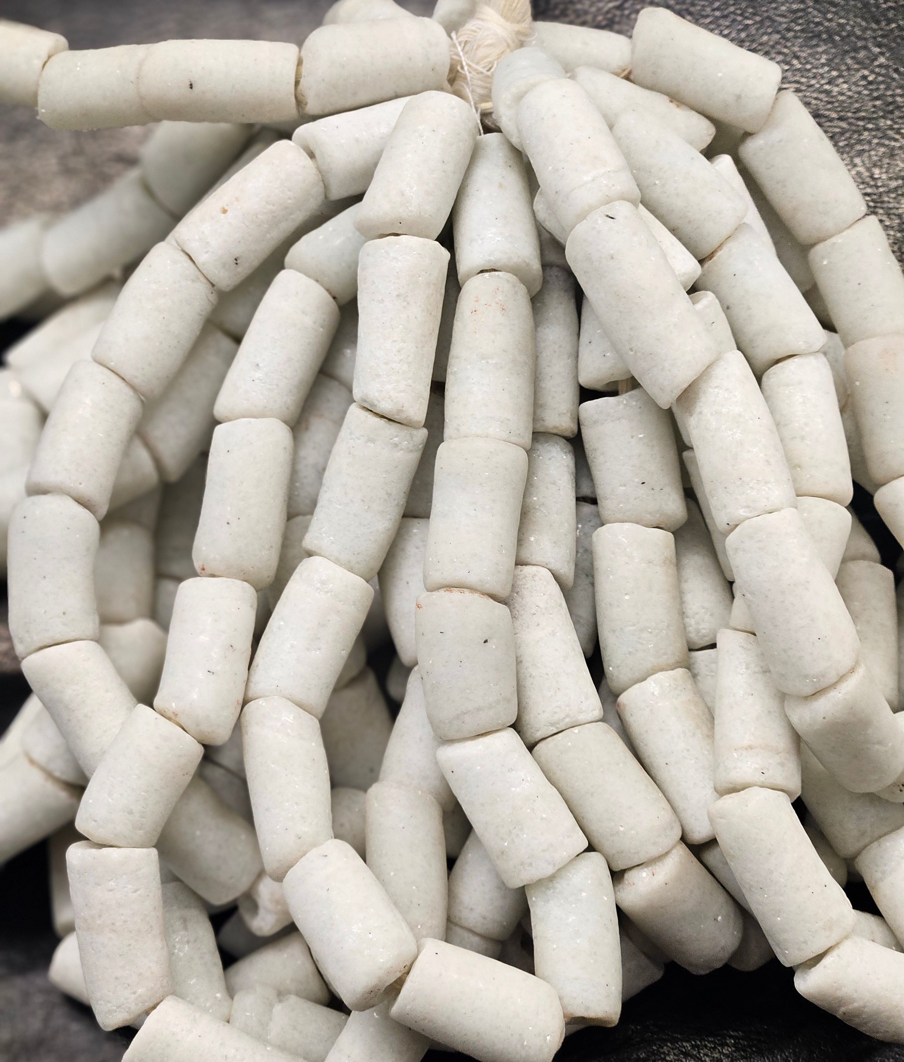 African Recycled Glass Beads - Tube Beads #1401