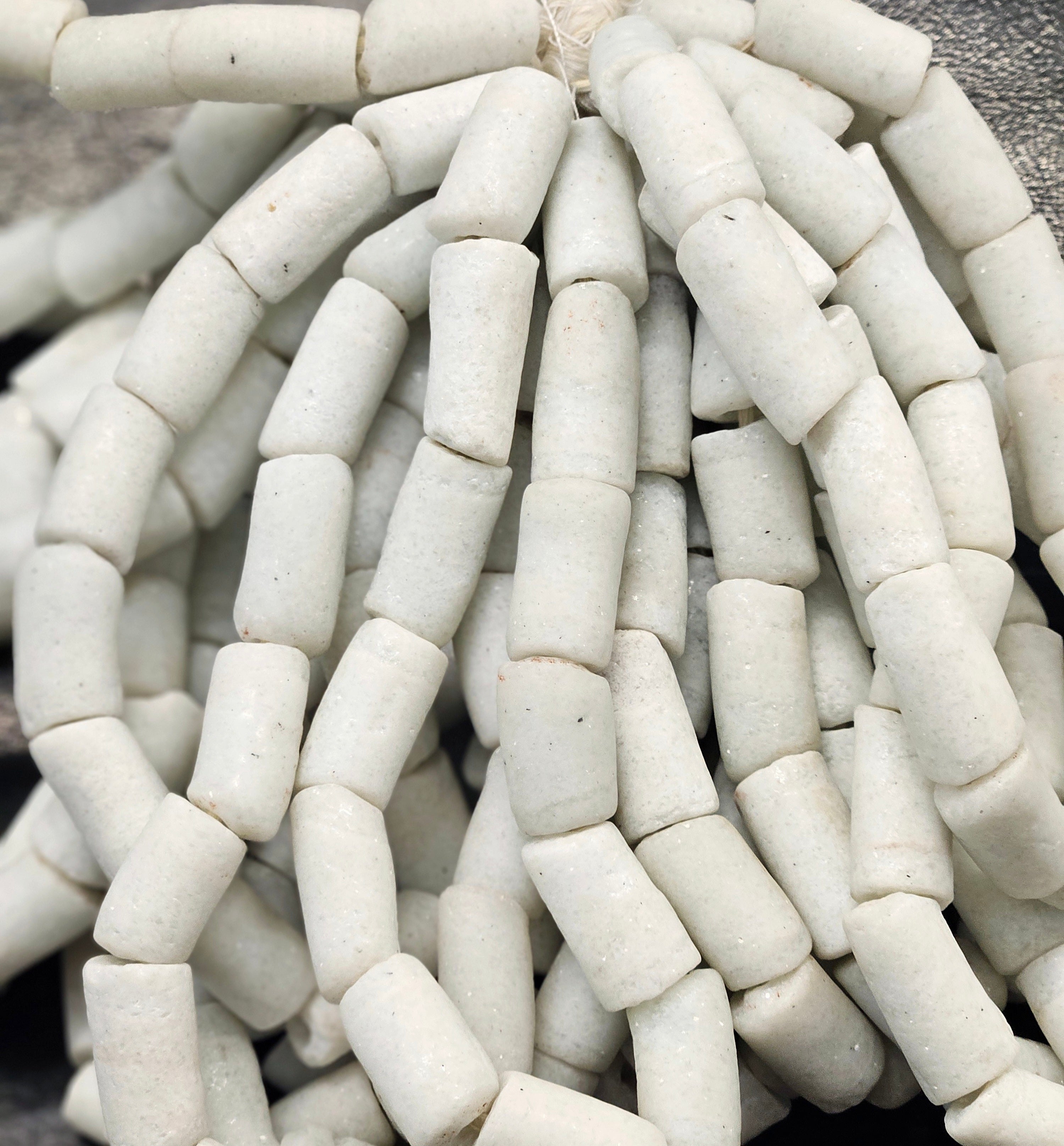 African Recycled Glass Beads - Tube Beads #1401
