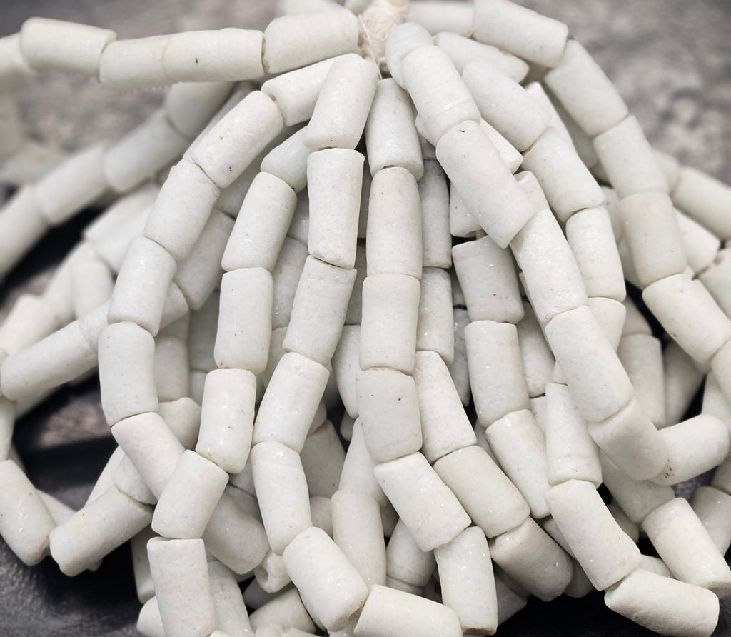 African Recycled Glass Beads - Tube Beads #1401