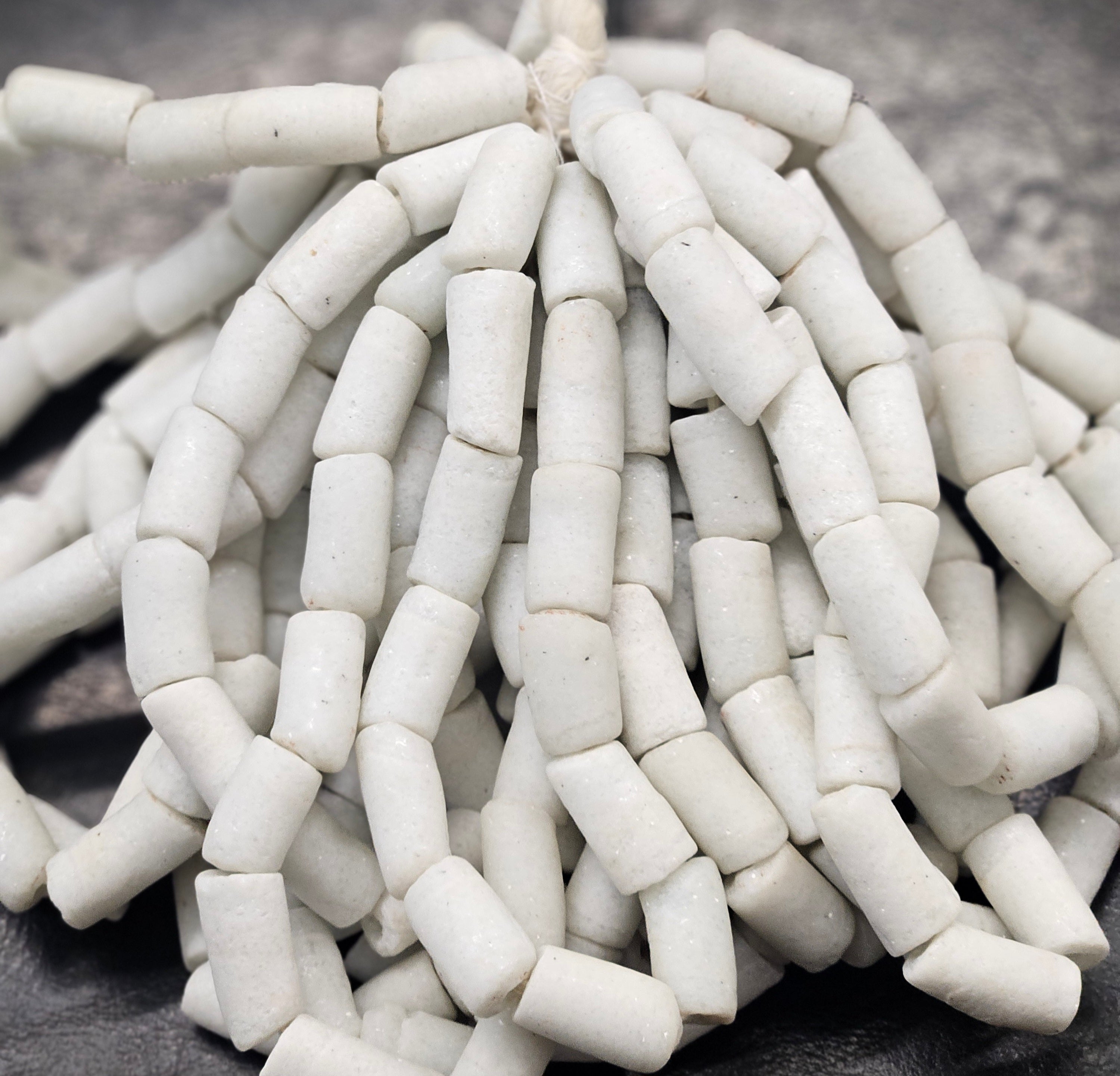 African Recycled Glass Beads - Tube Beads #1401