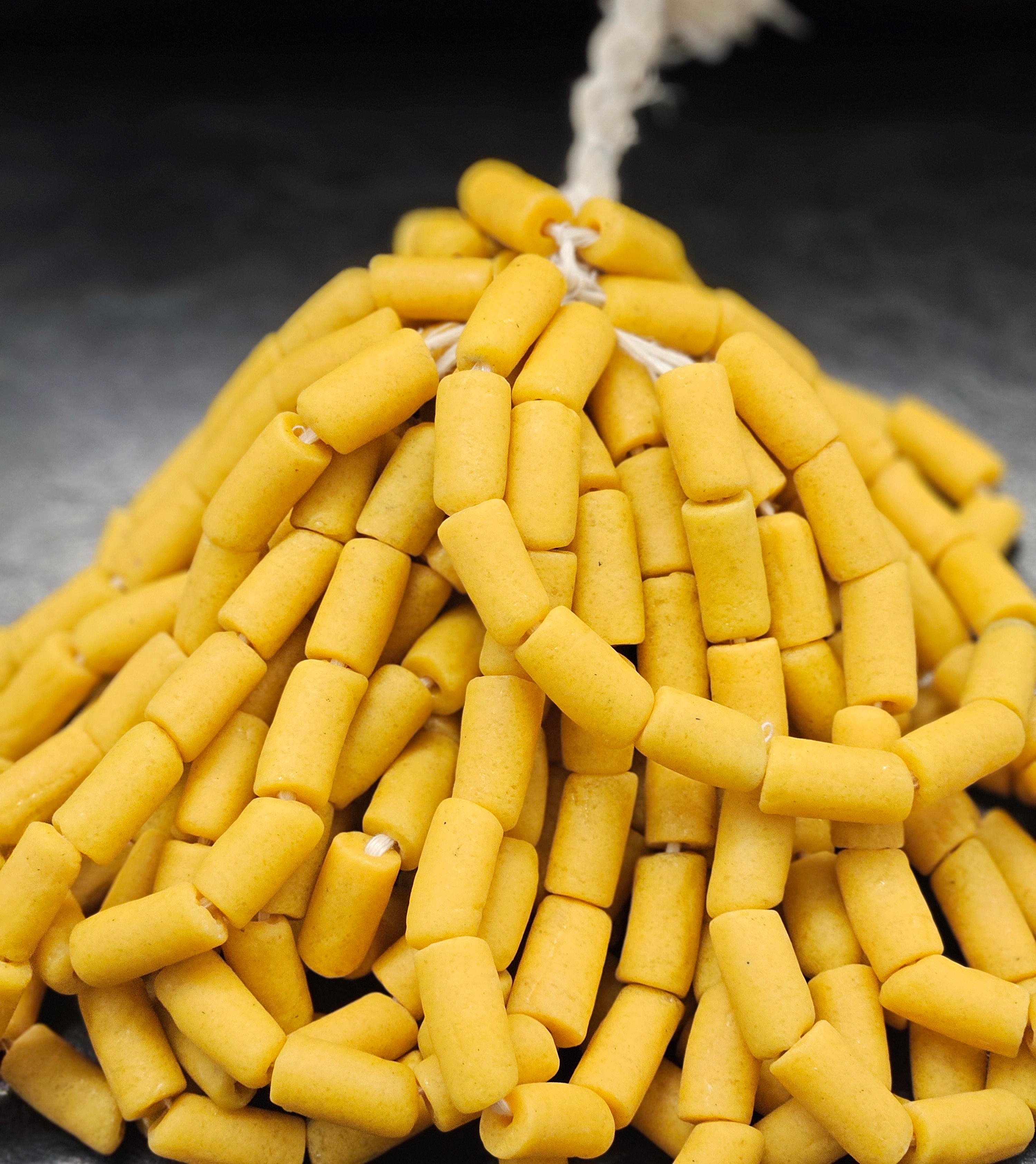 African Recycled Glass Beads - Tube Beads #1404