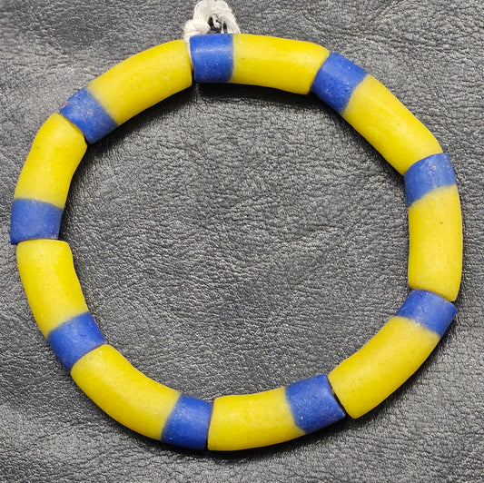 Handcrafted Krobo Recycled Glass Beads - Long Tube Beads #1710