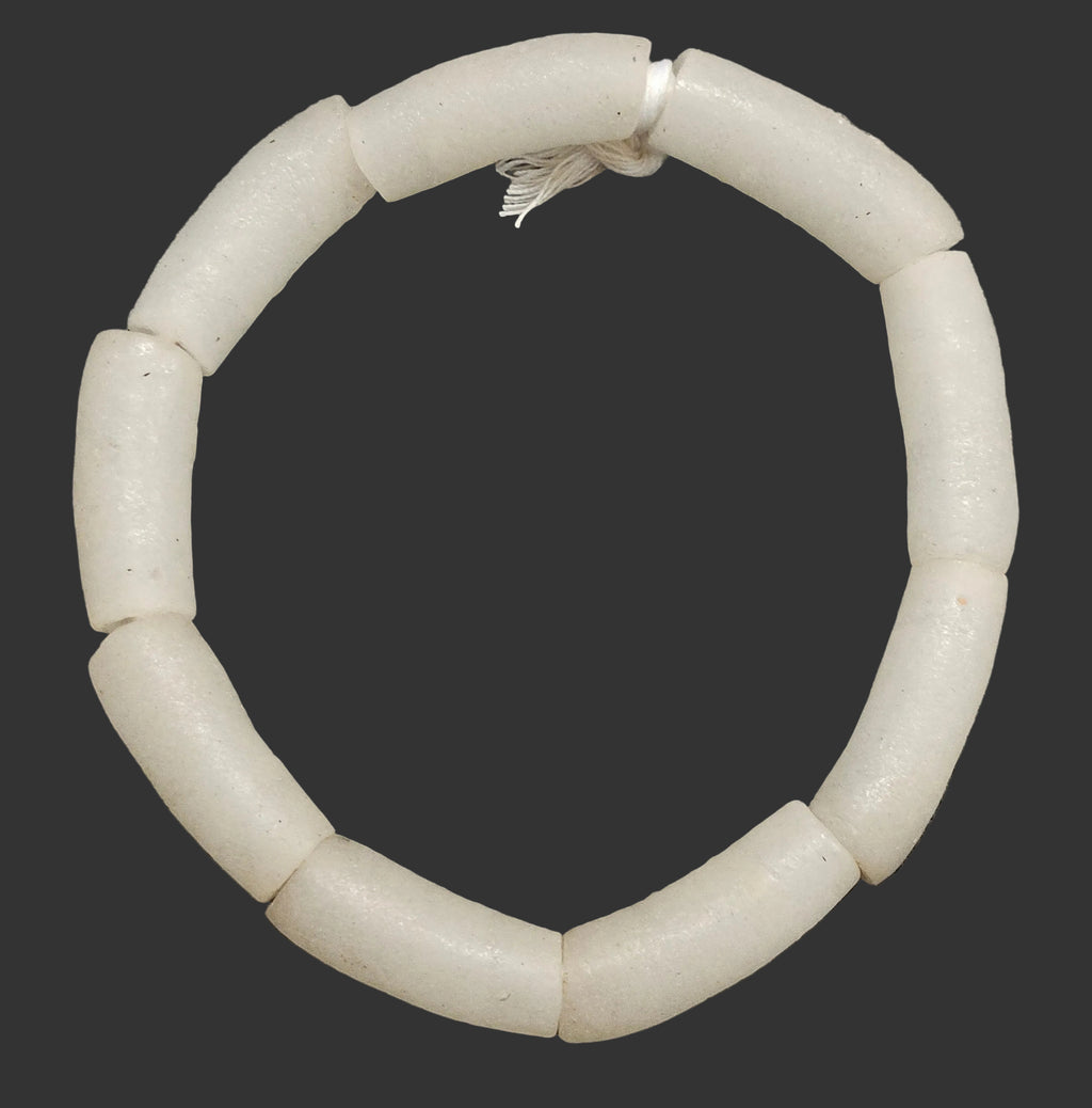 Handcrafted African Recycled Glass Beads - Long Tube Beads #1706