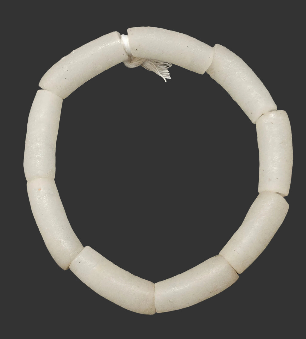 Handcrafted African Recycled Glass Beads - Long Tube Beads #1706