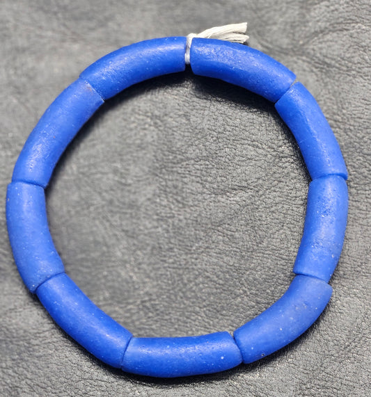 Handcrafted African Recycled Glass Beads - Long Tube Beads #1703