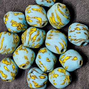 Chunky Fused African Recycled Glass  Beads Balls - #3910