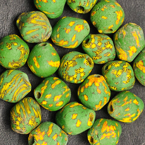 Fused Krobo Recycled Glass  Beads Balls - #3908