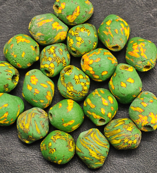 Fused Krobo Recycled Glass  Beads Balls - #3908