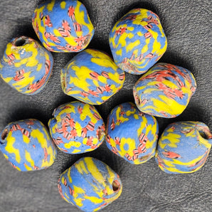 Krobo Recycled Glass Focal Beads - #3905