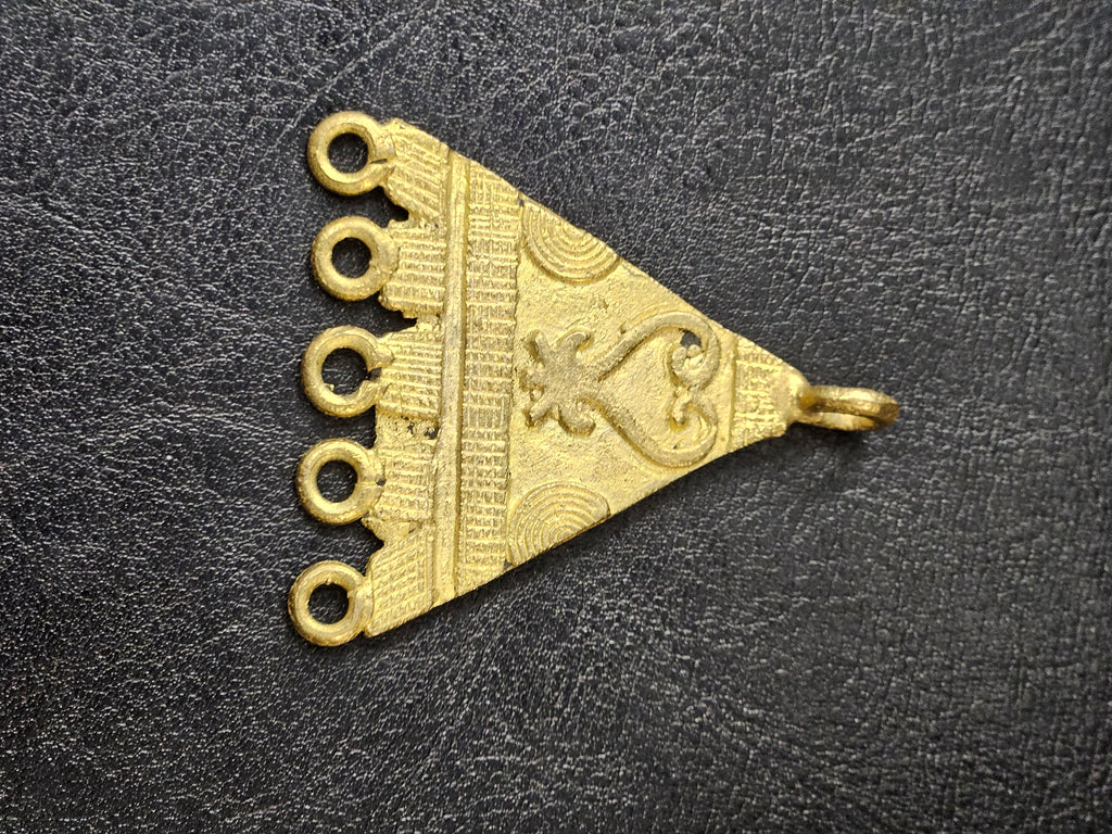 Handcrafted African Brass Pendant – Sankofa Symbol, 55x55×55mm | Ghanaian Lost-Wax Jewelry Component