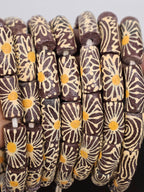 Chunky Krobo Recycled Glass Tube Beads – 17–18mm × 30–32mm | Handcrafted African Beads from Ghana