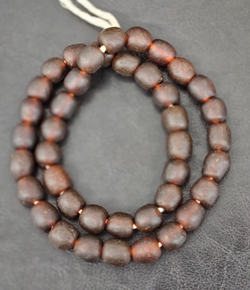 African Recycled Glass Beads – Sustainable 13-14mm Beads for Ethical Jewelry, Home Décor Creations, and DIY Crafts