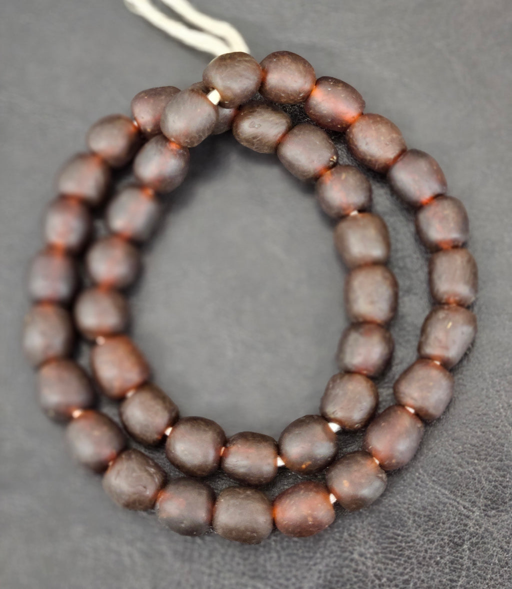 African Recycled Glass Beads – Sustainable 13-14mm Beads for Ethical Jewelry, Home Décor Creations, and DIY Crafts