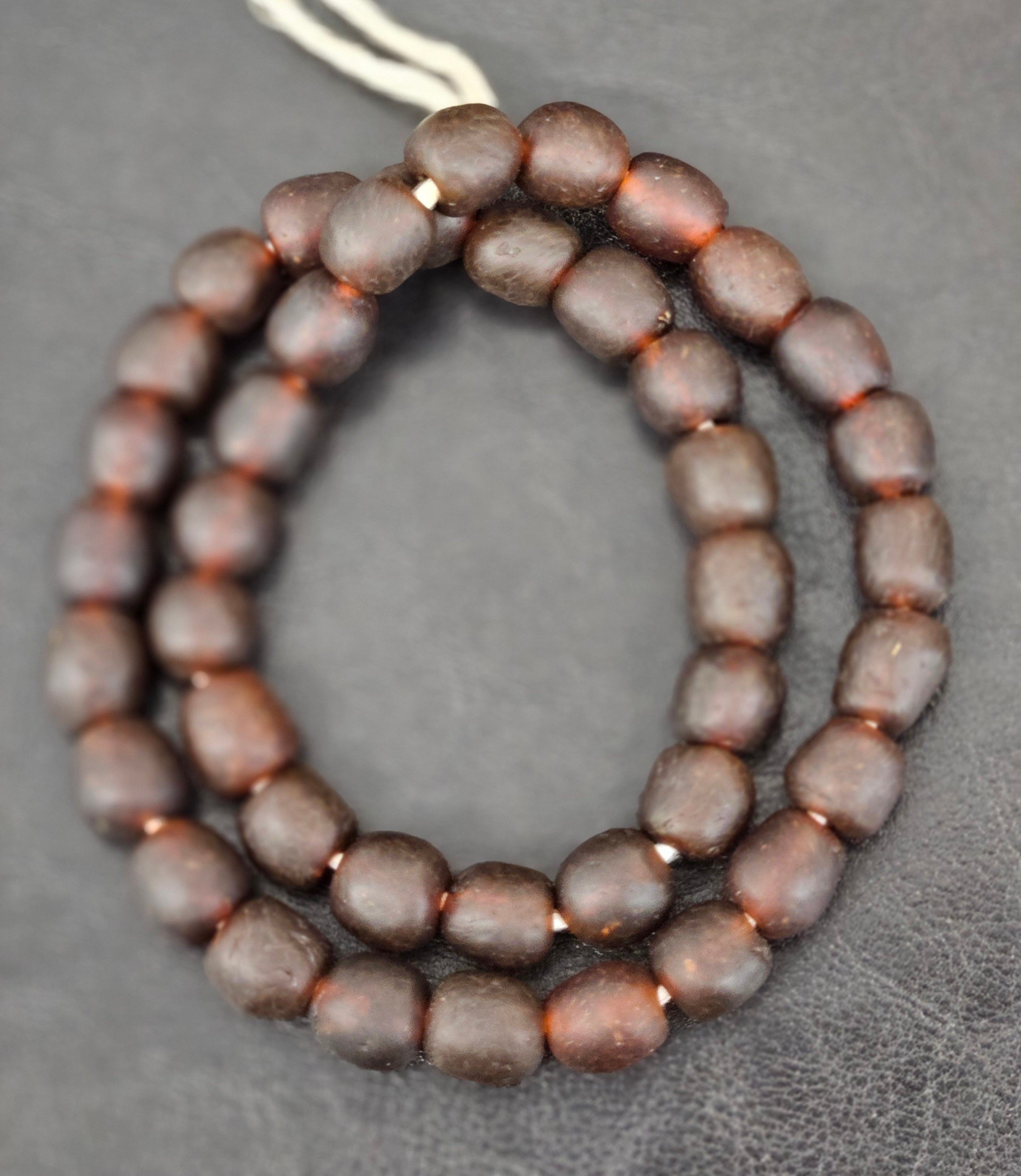 African Recycled Glass Beads – Sustainable 13-14mm Beads for Ethical Jewelry, Home Décor Creations, and DIY Crafts