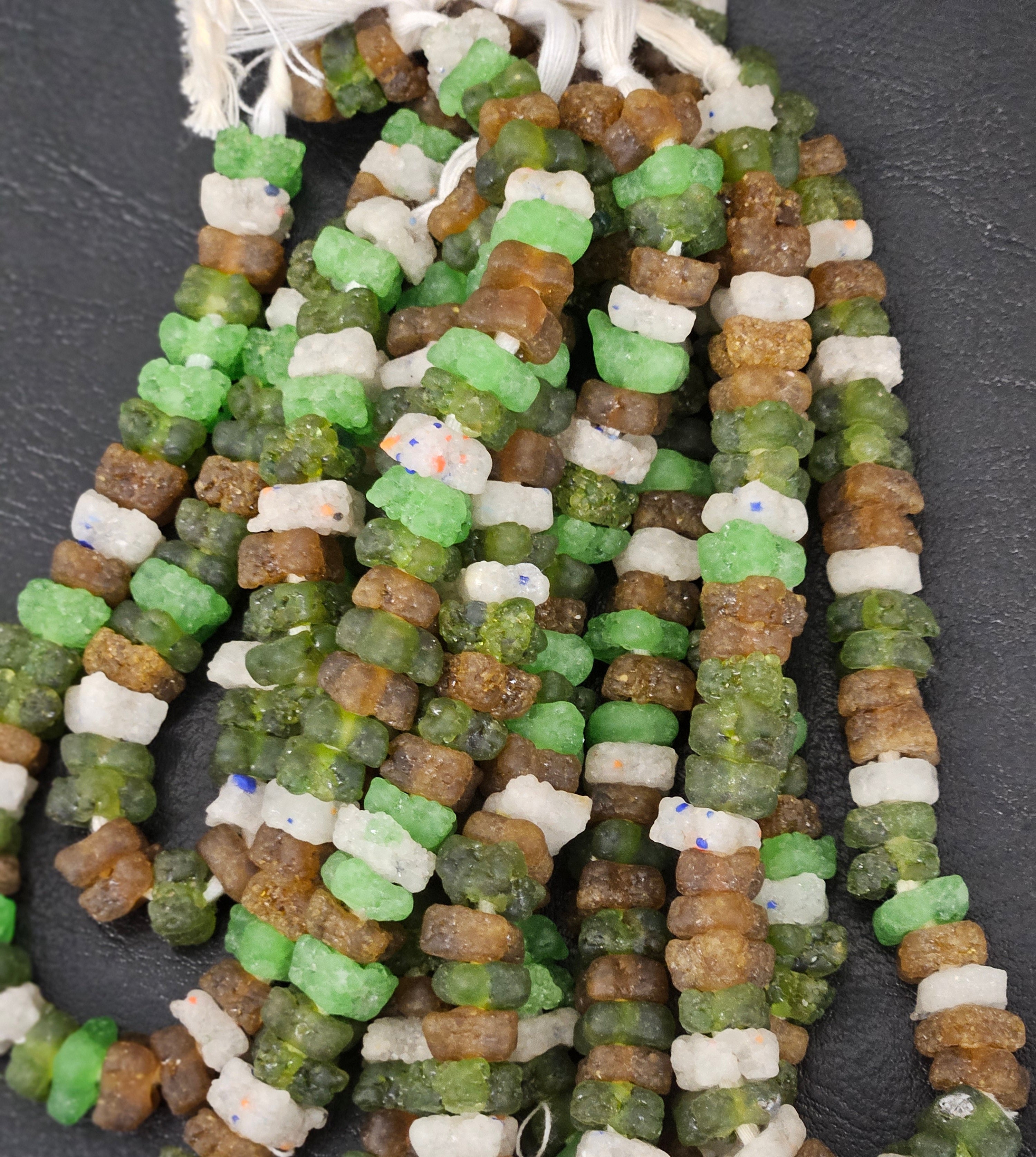 9–10mm Krobo Recycled Glass Beads Mix Strand (50 Beads) | Ghana