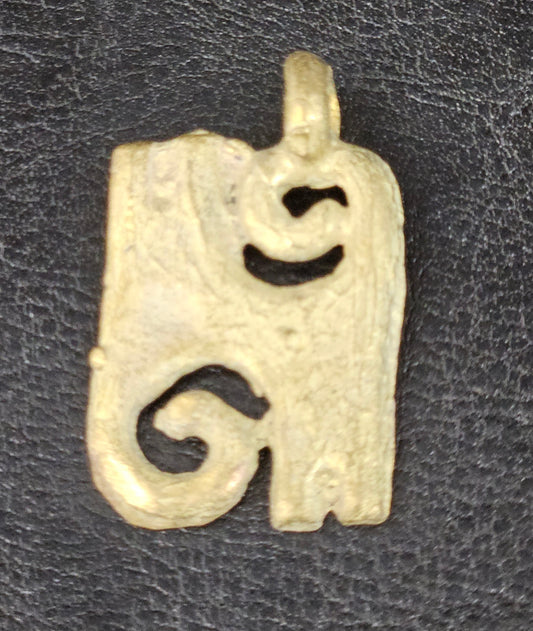 African Brass Adinkra Pendant – Kwatakye Atiko (1.5 inch) | Symbol of Bravery & Leadership | Handcrafted in Ghana