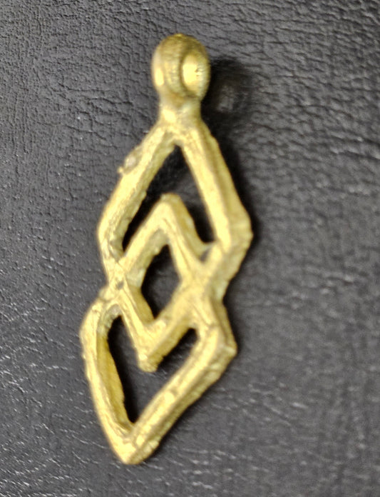 African Brass Adinkra Pendant – Epa (1.8 Inches) | Symbol of Law, Justice & Accountability | Handcrafted in Ghana