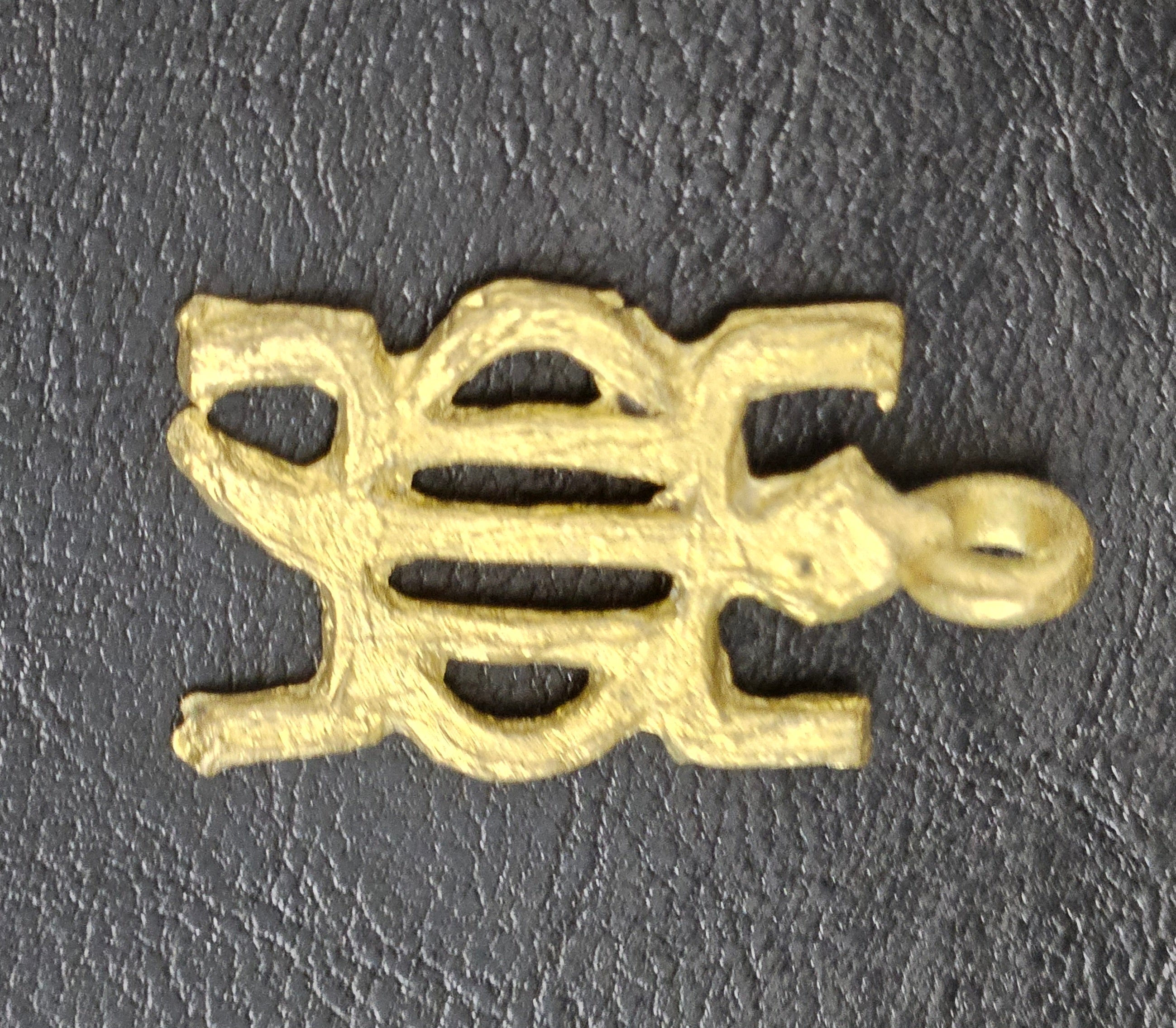 African Brass Adinkra Pendant – “Nyame Denkyem” | 1.5 inches | Handcrafted in Ghana