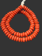 Ashanti Glass Rondelle Beads – Heritage Red Recycled Glass Beads | Large Hole African Glass Beads Handcrafted in Ghana