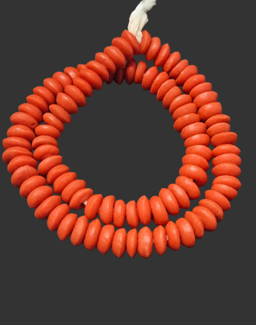 Rondelle African recycled glass beads