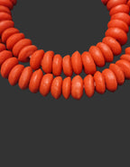 Ashanti Glass Rondelle Beads – Heritage Red Recycled Glass Beads | Large Hole African Glass Beads Handcrafted in Ghana