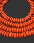 Ashanti Glass Rondelle Beads – Heritage Red Recycled Glass Beads | Large Hole African Glass Beads Handcrafted in Ghana