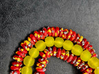 AADAMPO Curator Bundle | Red Hand-Painted Krobo Fused Glass Rondelle Beads & Yellow Krobo Pocket Glass Beads | Designer Collection | Ghana