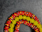 AADAMPO Curator Bundle | Red Hand-Painted Krobo Fused Glass Rondelle Beads & Yellow Krobo Pocket Glass Beads | Designer Collection | Ghana