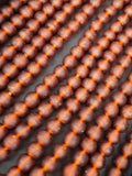 Handmade Krobo Pocket Glass Beads from Ghana – Amber Brown 13–14mm Strand