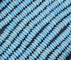 African Saucer Glass Beads – Sky Blue Recycled Glass Beads | Handcrafted Ghanaian Glass Bead Strand