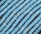 African Saucer Glass Beads – Sky Blue Recycled Glass Beads | Handcrafted Ghanaian Glass Bead Strand