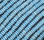 African Saucer Glass Beads – Sky Blue Recycled Glass Beads | Handcrafted Ghanaian Glass Bead Strand