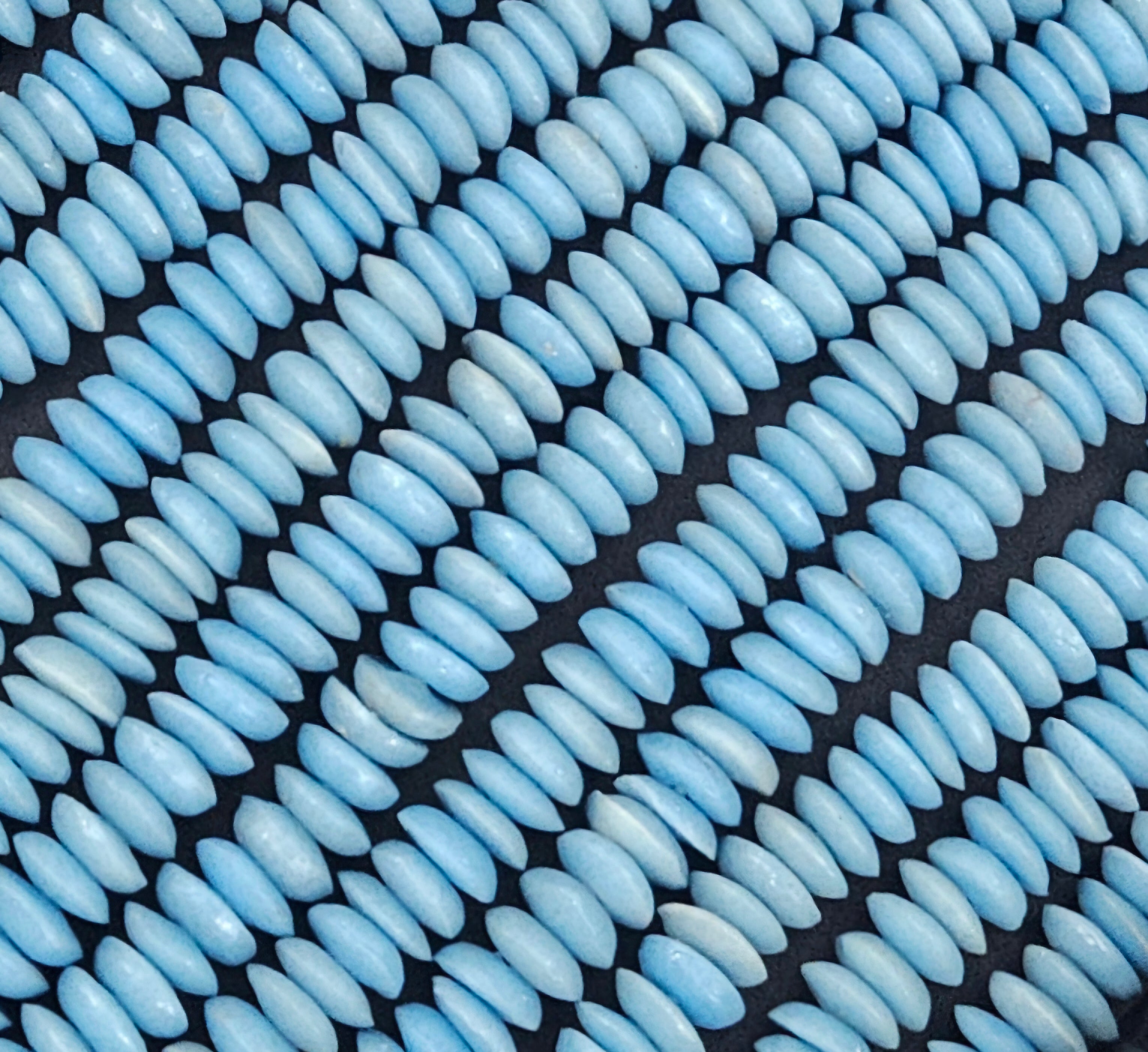 African Saucer Glass Beads – Sky Blue Recycled Glass Beads | Handcrafted Ghanaian Glass Bead Strand