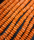 Ashanti Glass Rondelle Beads – Vibrant Orange Recycled Glass Beads | Large Hole African Glass Beads Handcrafted in Ghana