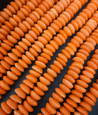 Ashanti Glass Rondelle Beads – Vibrant Orange Recycled Glass Beads | Large Hole African Glass Beads Handcrafted in Ghana