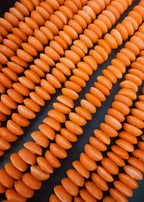 Ashanti Glass Rondelle Beads – Vibrant Orange Recycled Glass Beads | Large Hole African Glass Beads Handcrafted in Ghana