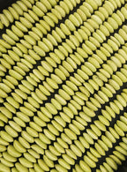 African Glass Rondelle Beads – Lime Green Recycled Glass Beads | Large Hole African Glass Beads Handcrafted in Ghana