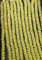 African Glass Rondelle Beads – Lime Green Recycled Glass Beads | Large Hole African Glass Beads Handcrafted in Ghana