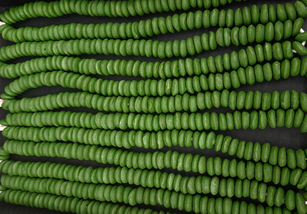 Green Handcrafted Ashanti Spacers | Elevate Your Jewelry Designs with Authentic African Beads