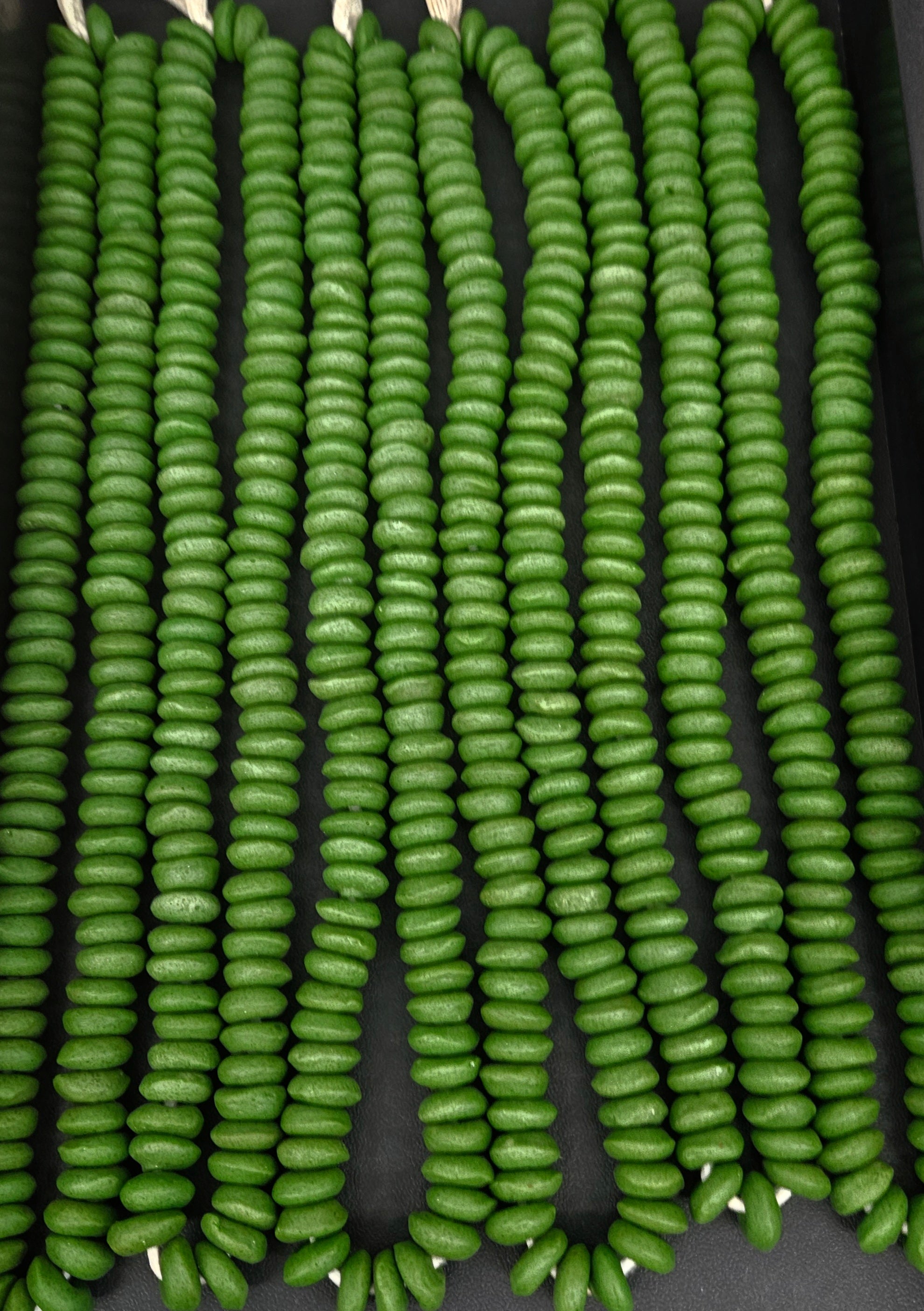 Green Handcrafted Ashanti Spacers | Elevate Your Jewelry Designs with Authentic African Beads