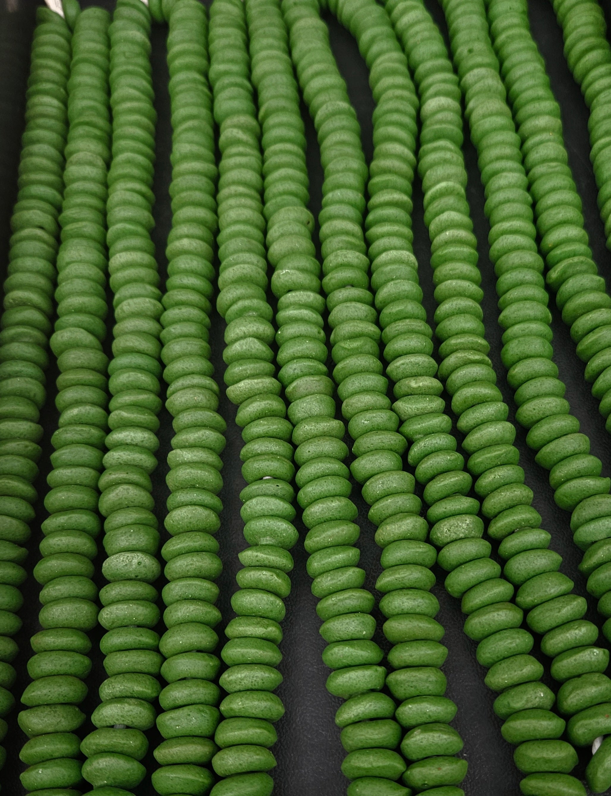 Green Handcrafted Ashanti Spacers | Elevate Your Jewelry Designs with Authentic African Beads