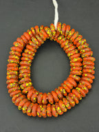 Designer Fused Krobo Rondelle Recycled Glass Beads | Authentic Ghana African Glass Beads | Jewelry Making Supplies