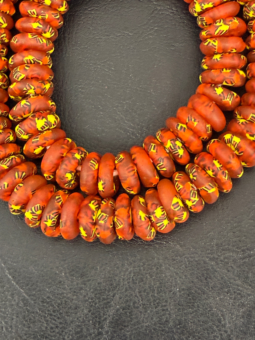 Designer Fused Krobo Rondelle Recycled Glass Beads | Authentic Ghana African Glass Beads | Jewelry Making Supplies